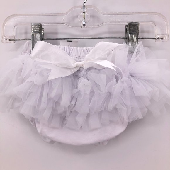 🎪NWT Couture Clips white ruffly bow diaper cover - Picture 1 of 4